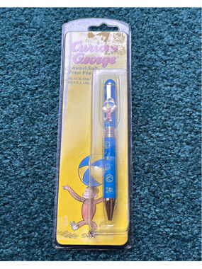 Vintage Curious George Enamel Ball Point Pen Stylus Black Ink Refillable New NIP